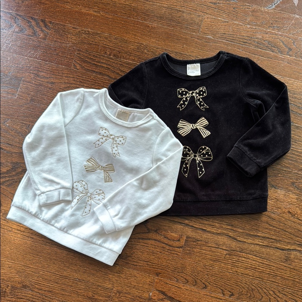 FIRST IMPRESSIONS Kids Bow Design Sweatshirts - Black & White - Sz 4T - Picture 10 of 10